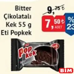 ETİ POPKEK BİTTER ÇİKOLATALI KEK 55 G ETİ POPKEK BİTTER ÇİKOLATALI KEK 55 G
